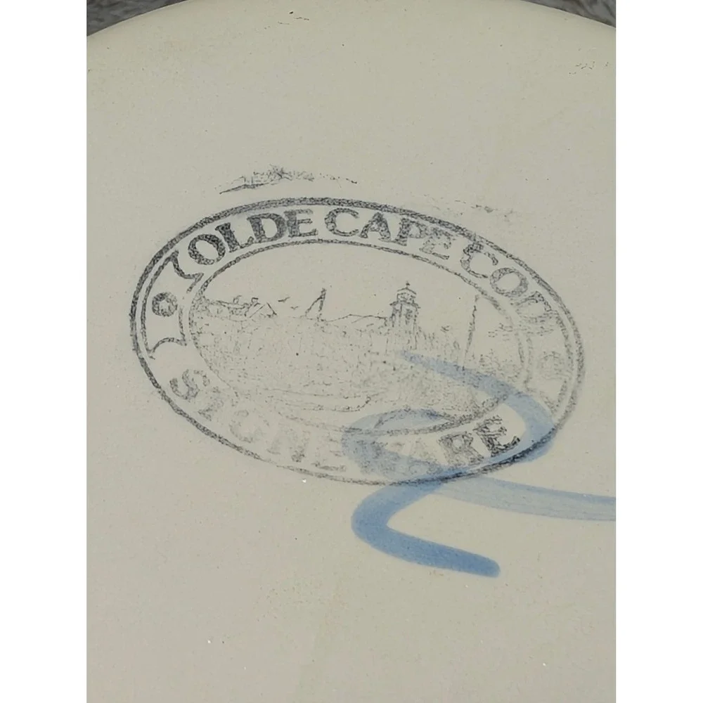 Vtg Olde Cape Cod Stoneware Tea Light Candle Potpourri Warmer 80s Hand Painted